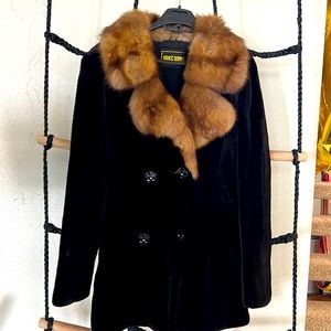 natural fur coat - sheared mink and sable collar